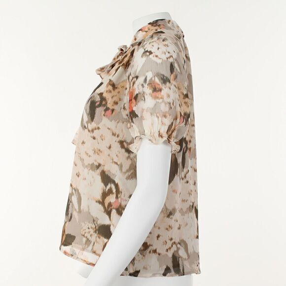 Calvin Klein Printed Tie-Neck Blouse - Picture 3 of 5